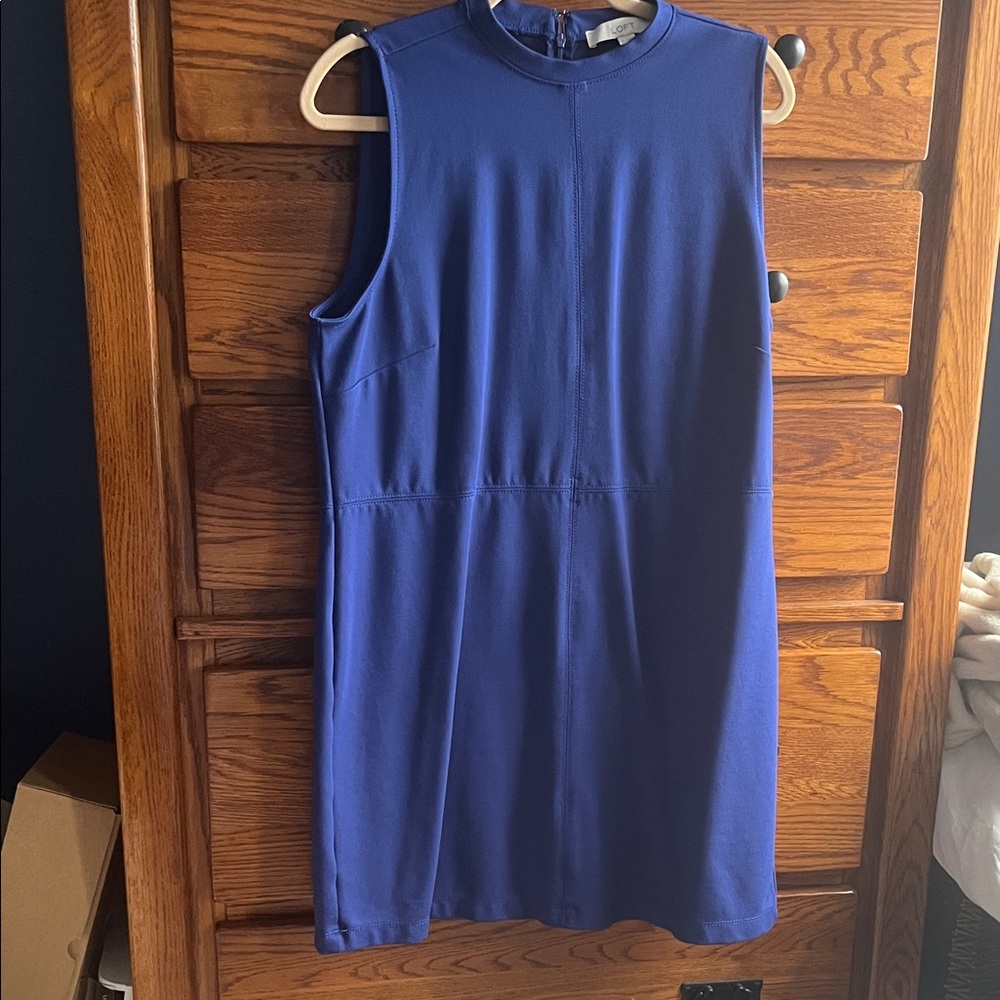 LOFT Sleeveless Mini Shift Dress in Royal Blue